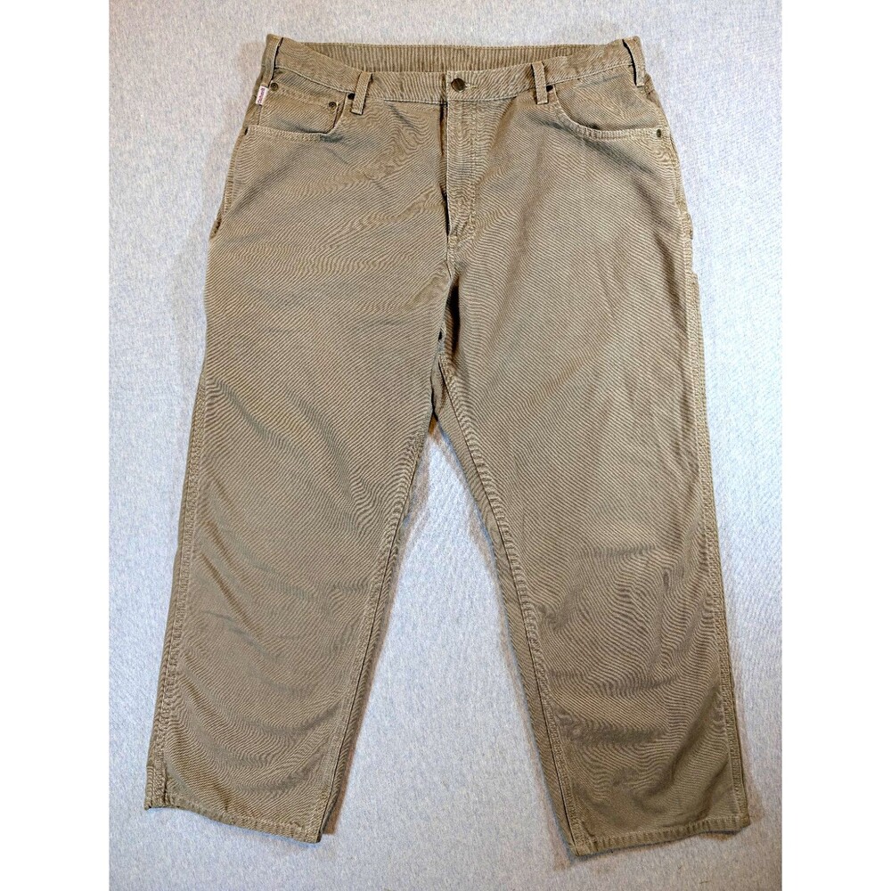 Carhartt Men's Cotton Canvas Work Pants Beige 40x32 B159 MUS Construction